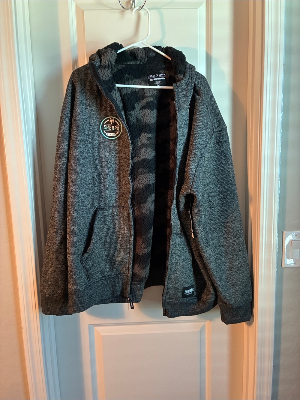 Zoo York Charcoal Gray Sherpa-Lined Full-Zip Hoodie